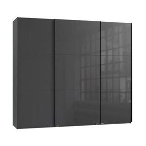 luma-home SKŘÍŇ S POSUVNÝMI DVEŘMI, 3dveřová, 250 × 216 × 65 cm (Š×V×H), v antracitové barvě se skleněnými čely, včetně kompletního vybavení / 22032 obraz