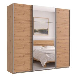 luma-home SKŘÍŇ S POSUVNÝMI DVEŘMI, 3dveřová, 225 × 236 × 64 cm (Š×V×H), extra vysoká, v dekoru dub Artisan, s jedněmi zrcadlovými dveřmi / 22540 obraz