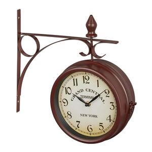 Relaxdays HODINY hnědé oboustranné železo 34 cm obraz