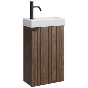 Badplaats SET UMYVADLA SE SKŘÍŇKOU Bosco 2 díly hnědý ořech - 40 x 22 x 68 cm obraz
