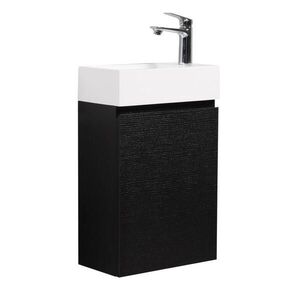 Badplaats SET UMYVADLA SE SKŘÍŇKOU Angela 2 díly černé dřevo - 40 x 22 x 64 cm obraz