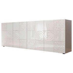 MID.YOU ŠIROKÁ KOMODA, vysoce lesklá bílá, 241/84/42 cm obraz