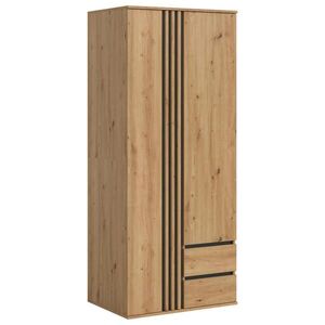 Livetastic ŠATNÍ SKŘÍŇ S OTOČNÝMI DVEŘMI, antracitová, dub artisan, 80/192/56 cm obraz