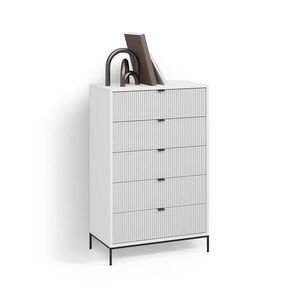 Livinity® KOMODA Aterno Bílá 76 x 120 cm s 5 zásuvkami obraz