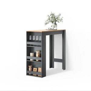 Livinity® BAROVÝ STŮL Regusa Antracit/zlatý dub 45 x 110 cm obraz
