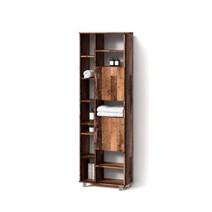 Livinity® KOUPELNOVÁ SKŘÍŇKA Eisak Rustikální dub 60 x 190 cm s dvířky a otevřenými přihrádkami obraz