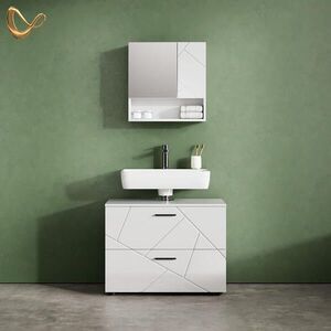Livinity® SADA NÁBYTKU DO KOUPELNY Ronco, Bílá vysoký lesk, 2dílná obraz