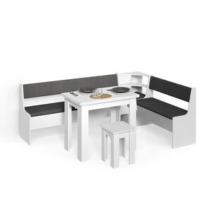 Livinity® ROHOVÁ LAVICE Tiberio Bílá 210 x 150 cm se stolkem obraz