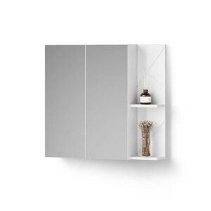 Livinity® ZRCADLOVÁ SKŘÍŇKA Ronco Bílá vysoký lesk 80 x 75 cm obraz