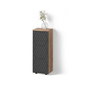 Livinity® STŘEDNÍ SKŘÍŇKA Ronco Antracit se strukturou včelí plástve 30 x 81 cm s 1 zásuvkou, 2 přihrádkami, koupelnou obraz