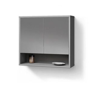 Livinity® KOUPELNOVÁ ZRCADLOVÁ SKŘÍŇKA ATERNO Šedá 70 x 65 cm se 2 dvířky obraz