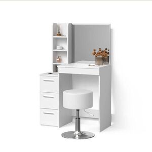 Livinity® TOALETNÍ STOLEK Ivera Bílá 79.9 cm s taburetem obraz