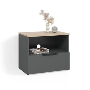 Livinity® NÍZKÝ NÁBYTEK POD TELEVIZI Piave Anthracite/Sonoma 60 x 50 cm se zásuvkou obraz