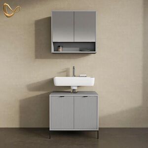 Livinity® KOUPELNOVÝ NÁBYTEK ATERNO, Šedá, 2dílná obraz
