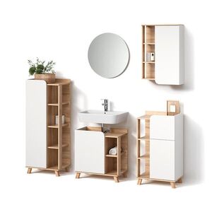 Livinity® KOUPELNOVÝ NÁBYTEK Marano, Sonoma/Bílá, 5dílná obraz