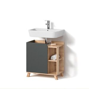 Livinity® TOALETNÍ STOLEK PRO UMYVADLO Marano Antracit 60 x 65 cm s dveřmi a otevřenými přihrádkami obraz
