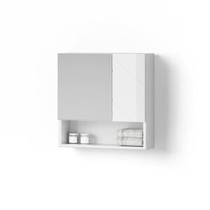 Livinity® KOUPELNOVÁ ZRCADLOVÁ SKŘÍŇKA Ronco Bílá vysoký lesk 54 x 55 cm obraz