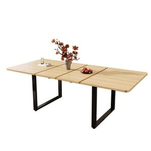 OKWISH JÍDELNÍ stůl 140/180/220/80 cm dubová barva z MDF rozkládací pro 6–10 osob obraz