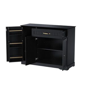 Modfu KOMODA z MDF 107x40x83.4 cm černá se 3 dvířky, zásuvkou a nastavitelnými policemi obraz