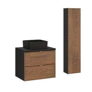 Petits-meubles KOUPELNOVÝ NÁBYTEK 60.2cm Elena 2er-Set Dřevo a černá obraz