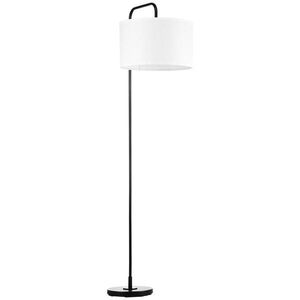 HOMCOM STOJACÍ LAMPY Obývací pokoj Stojací lampa s látkovým stínidlem, nožním spínačem, bílá obraz