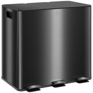 HOMCOM KOŠ NA ODPADKY 3x20 l Nerezový koš na odpadky s víkem Softclose a deodorizačními přihrádkami obraz