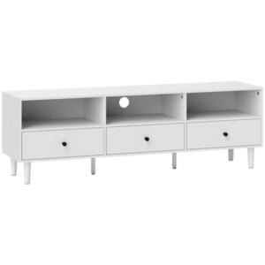 HOMCOM TV skříňka s zásuvkami, bílá 140x34x45cm obraz