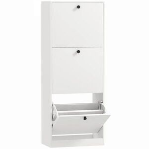 HOMCOM SKŘÍŇ NA BOTY se 3 dvířky, 47 x 26 x 120 cm, bílá obraz