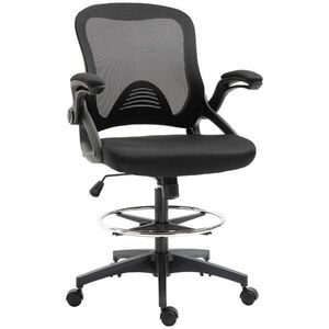 Vinsetto MESH Kreslící židle Ergonomická kancelářská židle s kolečky, otočná, černá obraz