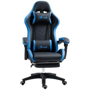 Vinsetto HERNÍ židle, umělá kůže, černá+modrá obraz