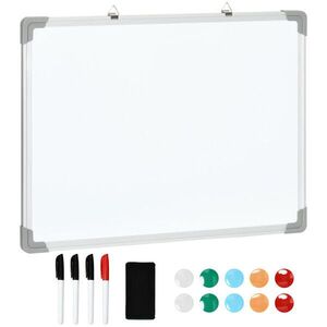 HOMCOM MAGNETICKÁ TABULE se 4 fixami, snadno omyvatelná, 60 x 1, 8 x 45 cm obraz