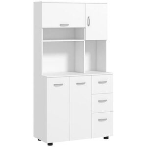 HOMCOM KUCHYŇSKÁ skříňka, MDF, bílá, 89L x 39, 5B x 168H cm obraz