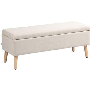 HOMCOM LAVIČKA S ÚLOŽNÝM PROSTOREM scandinavia polyester dřevo béžová obraz