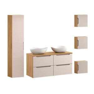 Petits-meubles KOUPELNOVÝ NÁBYTEK 120cm Mallory 2er-Set Béžová a dřevo obraz