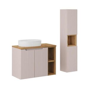 Petits-meubles KOUPELNOVÝ NÁBYTEK 80.4cm Riva 2er-Set Kašmír a dřevo obraz