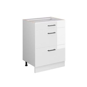 Vicco SPODNÍ SKŘÍŇKA KUCHYŇSKÉ LINKY R-Line Bílá vysoký lesk 60 cm se zásuvkami, bez pracovní desky obraz