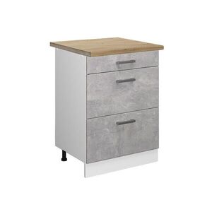 Vicco SPODNÍ SKŘÍŇKA KUCHYŇSKÉ LINKY R-Line Beton 60 cm se zásuvkami, PD Dub obraz