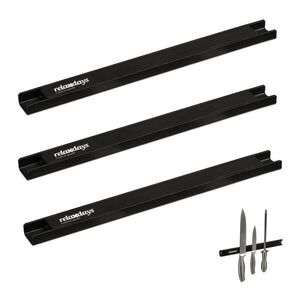 Relaxdays LIŠTA magnetická černá 3-ks-set ocel 30 cm obraz