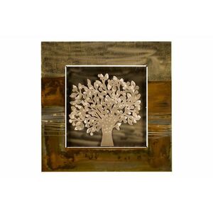 KUNSTLOFT KOVOVÁ NÁSTĚNNÁ DEKORACE HNĚDÁ, 55/55 CM obraz
