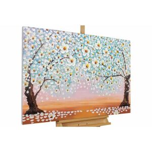 KUNSTLOFT RUČNĚ MALOVANÝ AKRYLOVÝ OBRAZ BÍLÝ/ORANŽOVÝ, 120/80 CM obraz