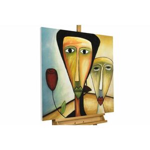 KUNSTLOFT RUČNĚ MALOVANÝ AKRYLOVÝ OBRAZ MODRÝ/ŽLUTÝ, 80/80 CM obraz