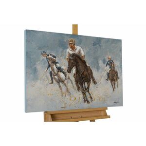 KUNSTLOFT RUČNĚ MALOVANÝ AKRYLOVÝ OBRAZ MODRÝ/ZLATÝ, 90/60 CM obraz