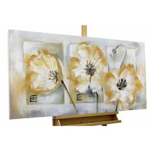 KUNSTLOFT RUČNĚ MALOVANÝ AKRYLOVÝ OBRAZ BÍLÝ/ŽLUTÝ, 120/60 CM obraz