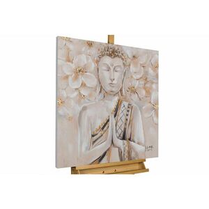 KUNSTLOFT RUČNĚ MALOVANÝ AKRYLOVÝ OBRAZ BÍLÝ/BÉŽOVÝ, 80/80 CM obraz