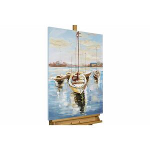 KUNSTLOFT RUČNĚ MALOVANÝ AKRYLOVÝ OBRAZ MODRÝ/ŽLUTÝ, 60/90 CM obraz