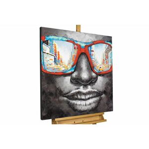 KUNSTLOFT RUČNĚ MALOVANÝ AKRYLOVÝ OBRAZ ŠEDÝ, 80/80 CM obraz