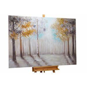 KUNSTLOFT RUČNĚ MALOVANÝ AKRYLOVÝ OBRAZ ŠEDÝ/HNĚDÝ, 120/80 CM obraz