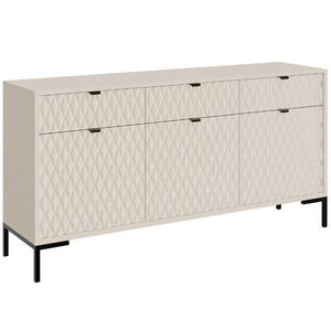 Beautysofa KOMODA Montreal se 3 dvířky a 3 zásuvkami, dekorativní 3D čela, 150 cm, kašmír obraz