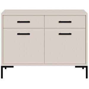 Beautysofa KOMODA Selena se 2 dvířky a 2 zásuvkami, kovové nohy, tiché dovírání, kašmír, 100 cm obraz