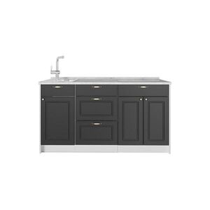 Vicco KUCHYŇSKÝ BLOK Fame-Line, Anthrazit-Gold Landhaus, 150 cm bez pracovní desky obraz